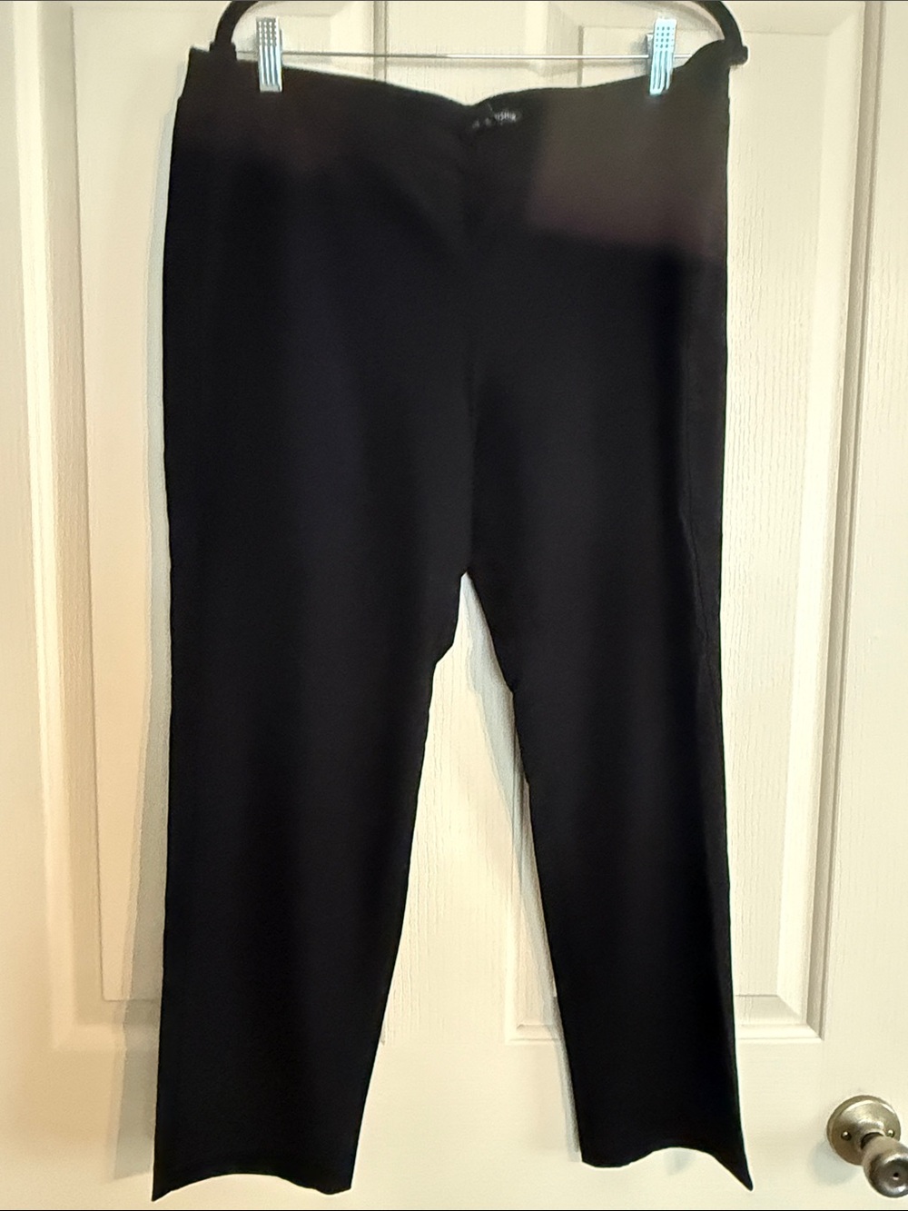 Eileen Fisher Black Crepe Straight-Leg Leggings XL